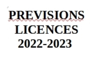 PREVISIONS licences jeunes 2022-2023